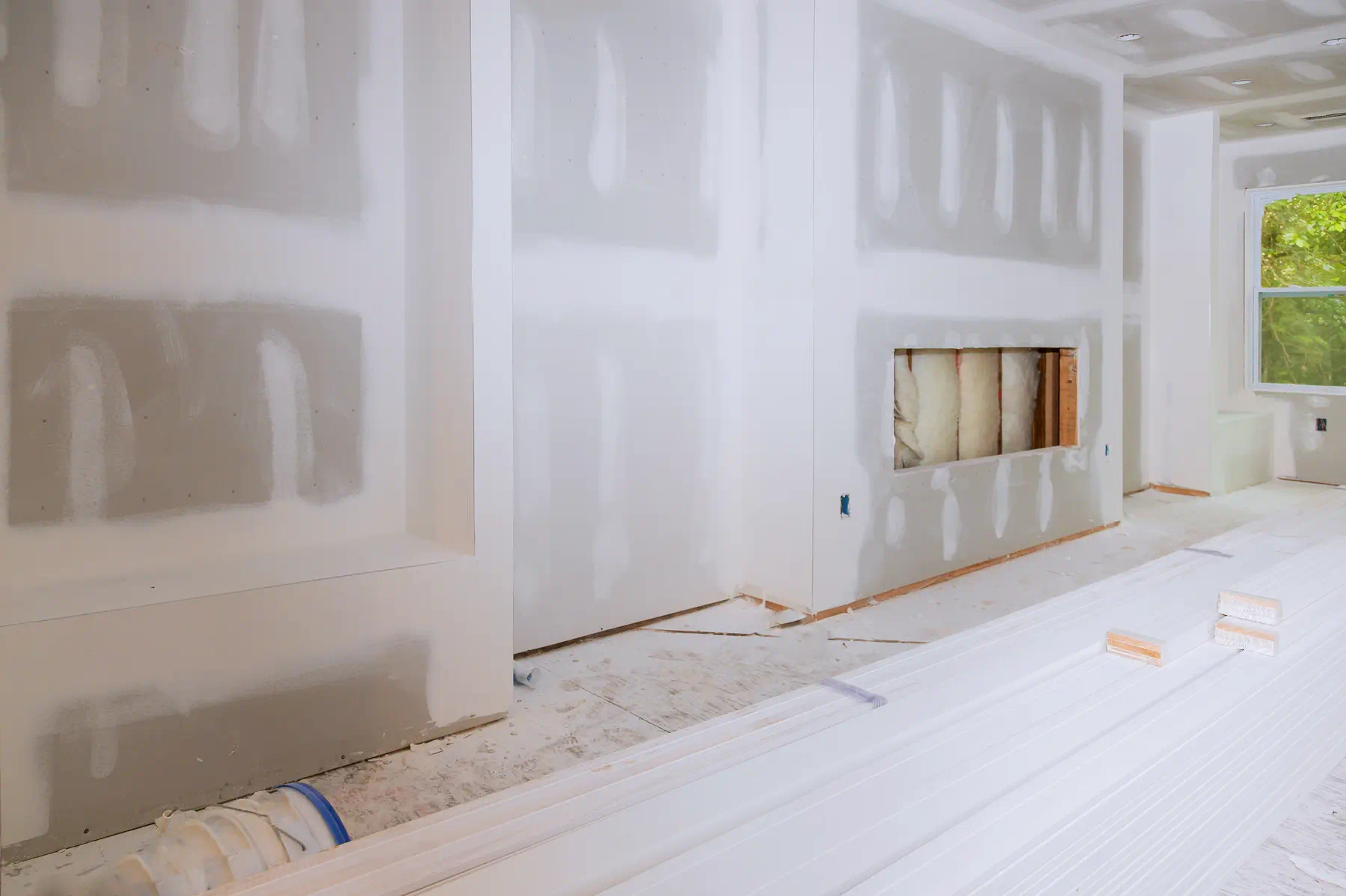 Sheetrock installation and finishing by FRS Remodeling in San Diego